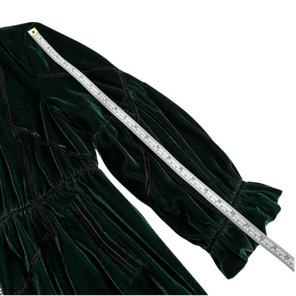 Max Mara Silk Velvet Coat Green Medium Regency Castlecore Witchy - Picture 11 of 11